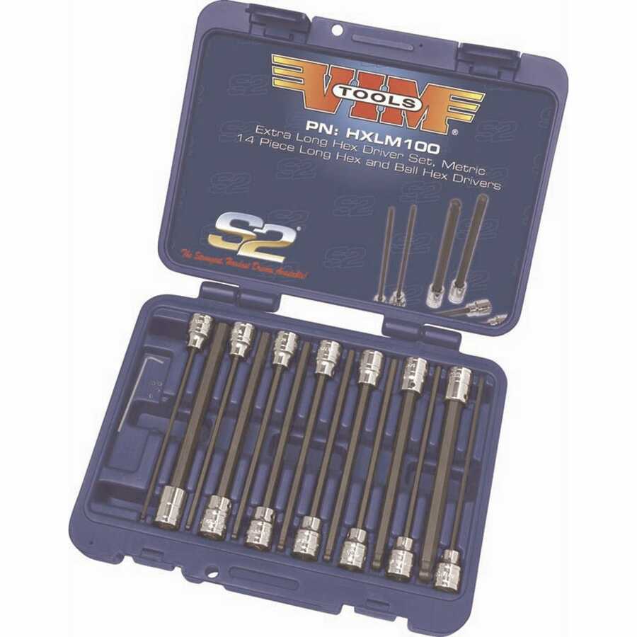 SK 19748 8-Pc 3/8 In Dr Metric Long Ball Hex Bit Socket Set SKT19748 SK19748