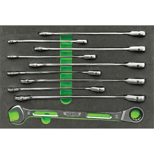 10 PC. SLIM ANGLED RATCHETING WRENCH SET