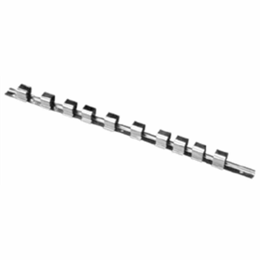 3/4 Inch Socket Holder Rail 17 Inch w Clips
