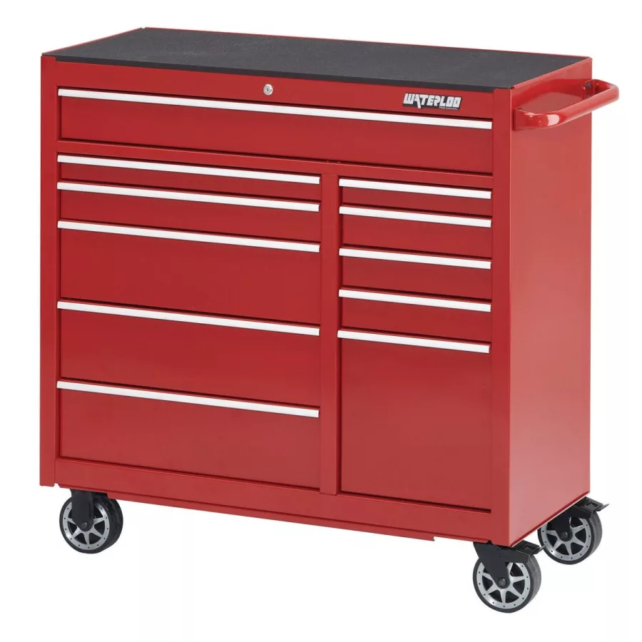 41 In. Red 11-Drawer Tool Cabinet