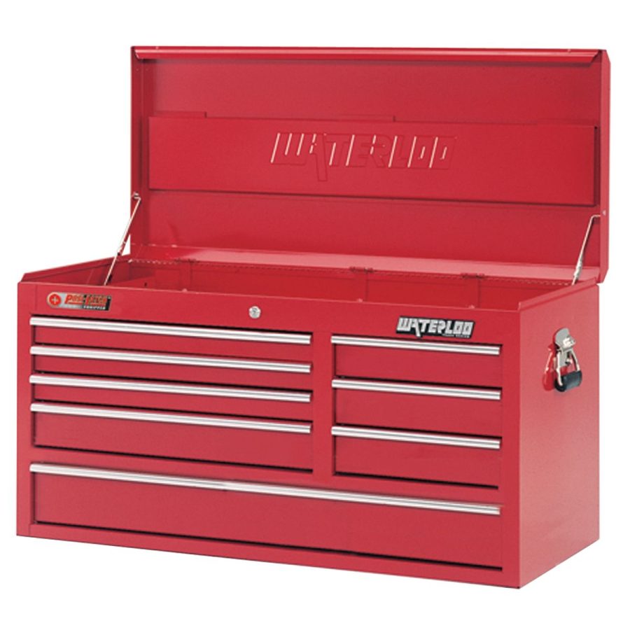 40" 8 Drawer Red Chest