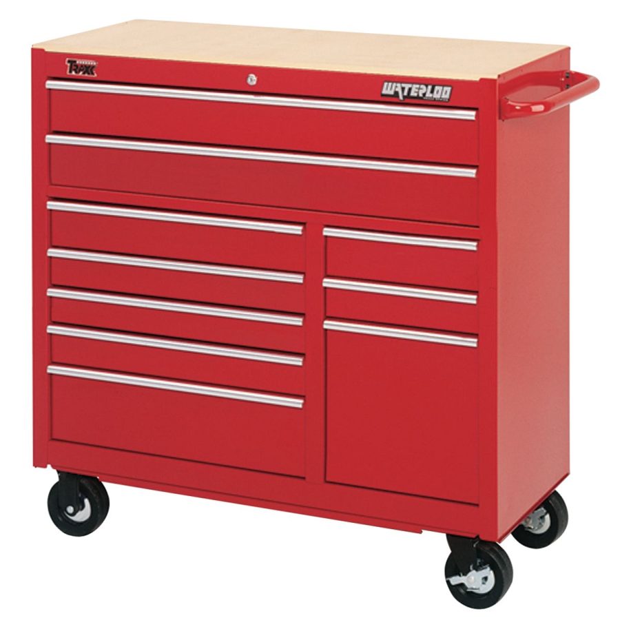 40" 10 Drawer Red Tool Cabinet