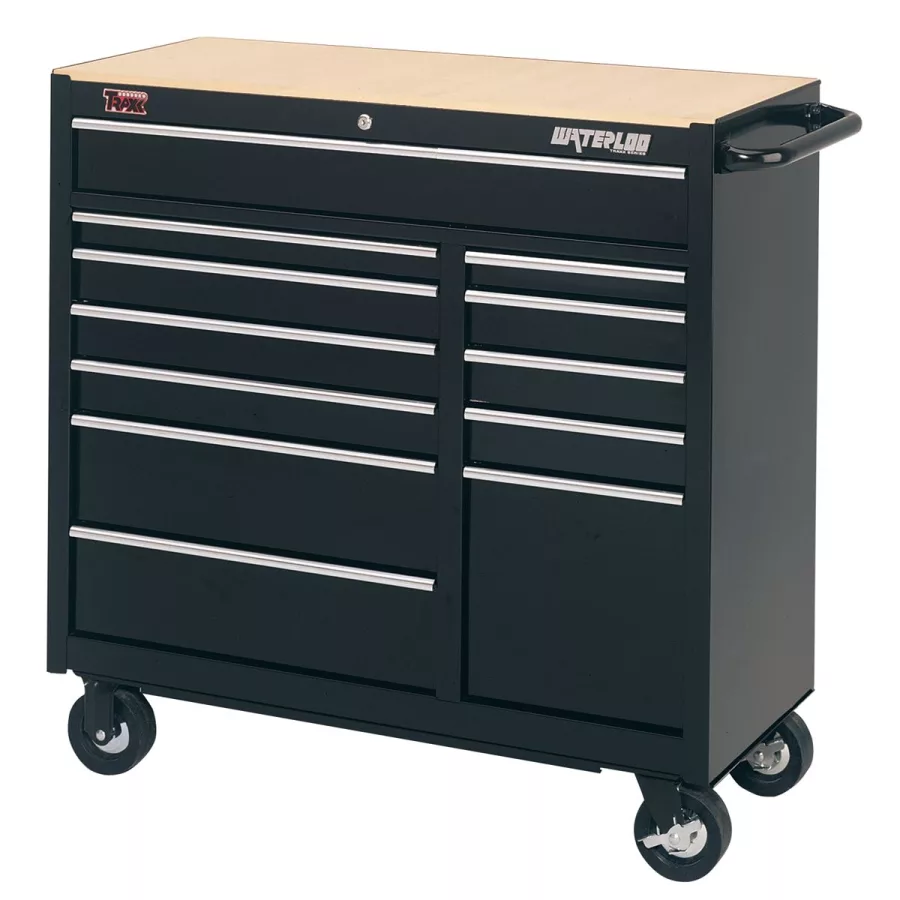 Traxx 12-Drawer Cart - Black