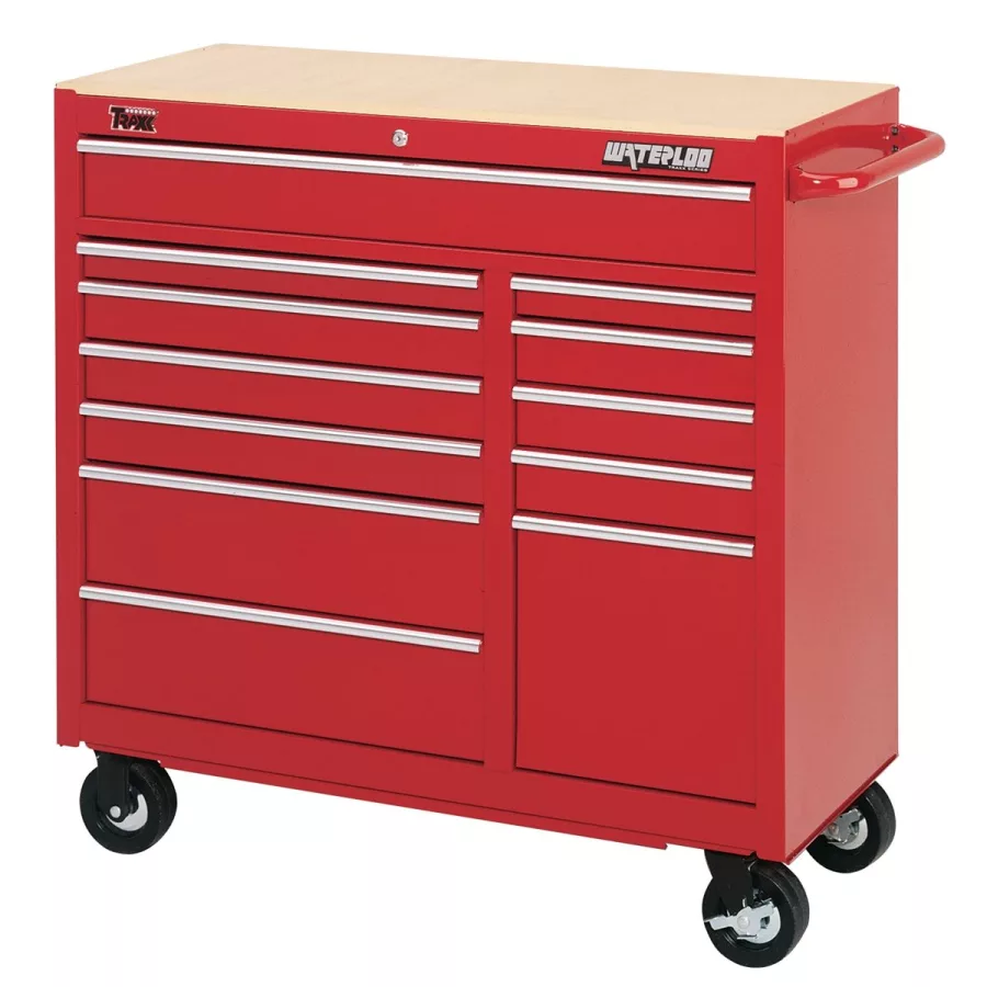 Traxx 12 Drawer Cart - Red
