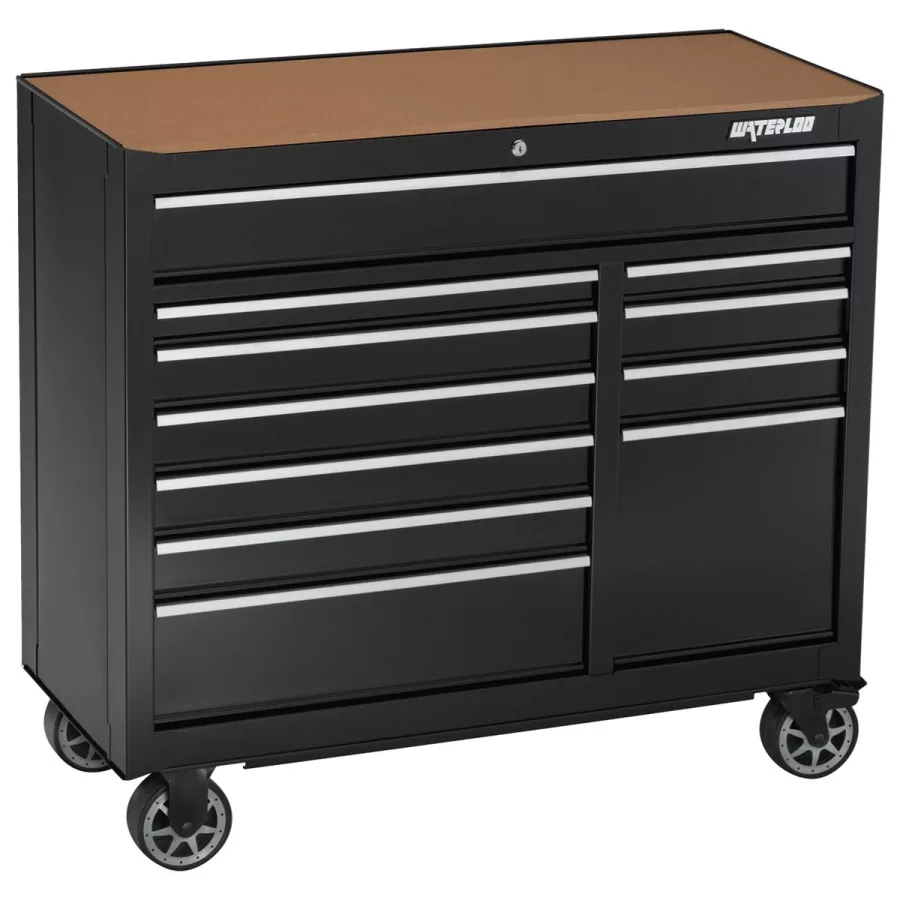 41 In. Black 11-Dwr Tool Cab w/Liners, Upgr Caster