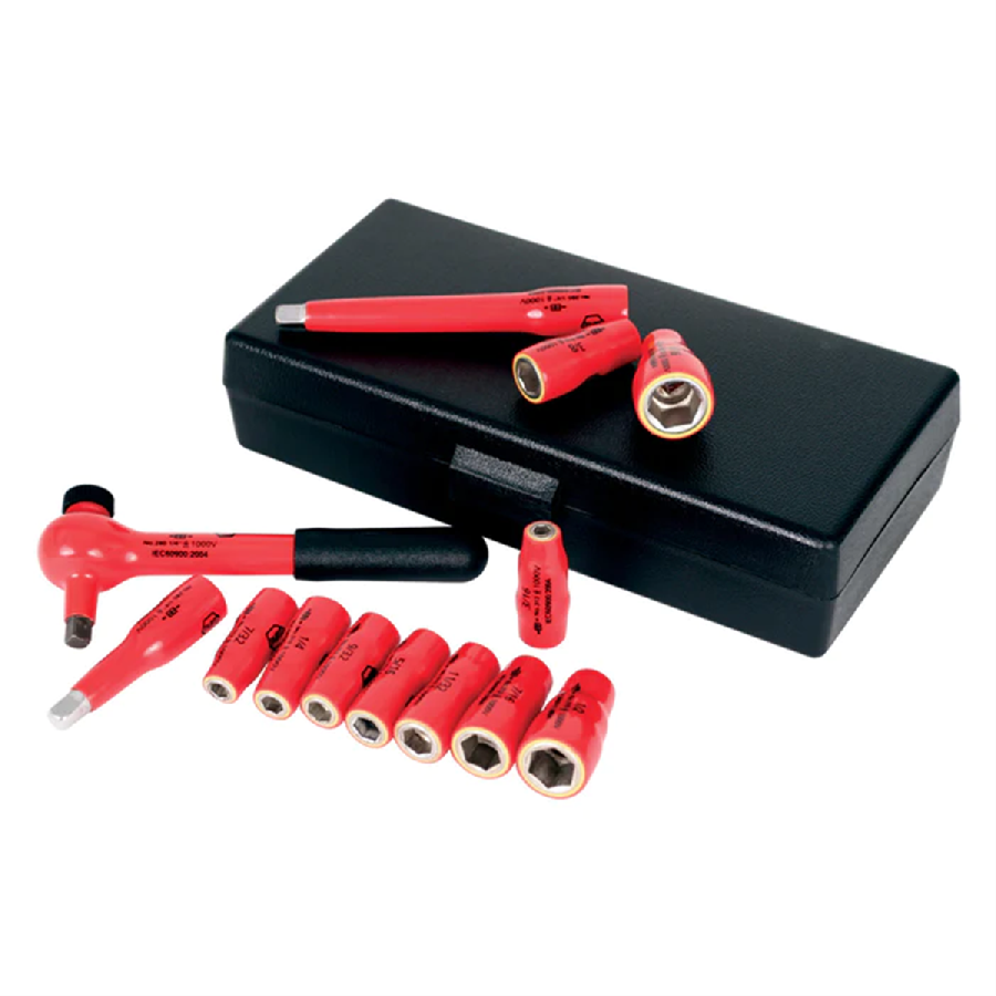 13 Piece Insulated Socket Set 1/4" Drive - Metric