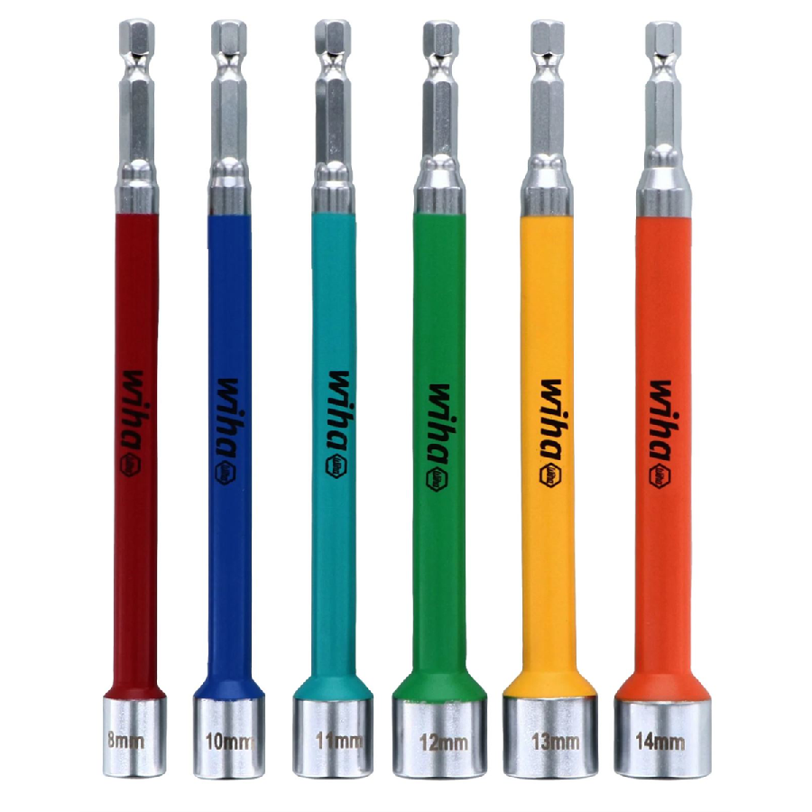 Wiha 6 Piece Metric Color Coded Impact Nut Setters