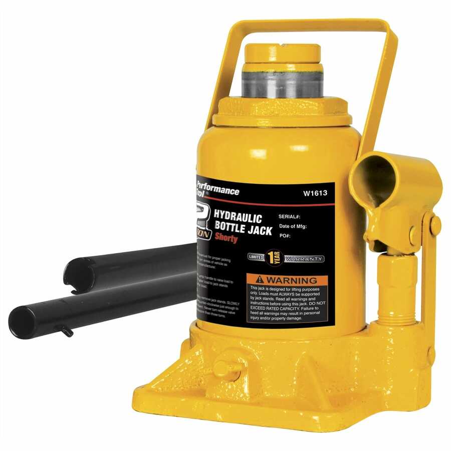 12 Ton Shorty Hydraulic Bottle Jack - Heavy Duty Lift Tool