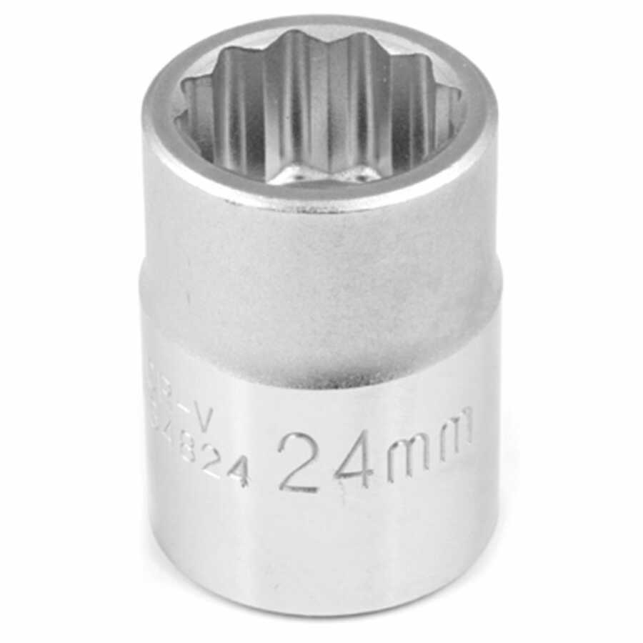 3/4" Dr 12pt Std Socket 24mm