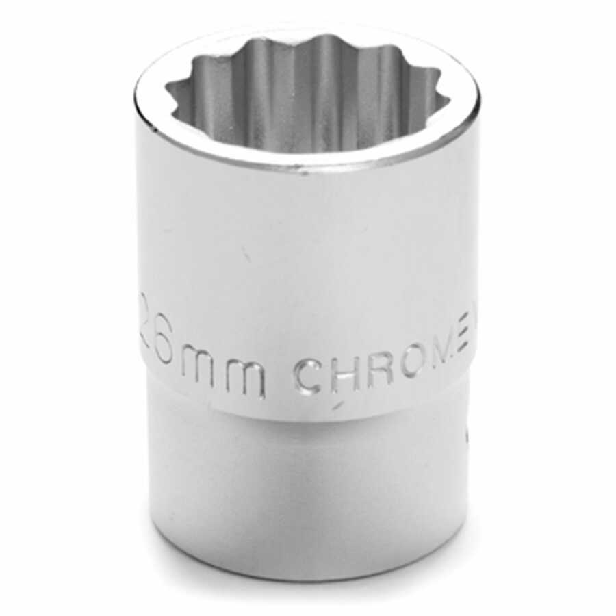 3/4" Dr 12pt Std Socket 26mm