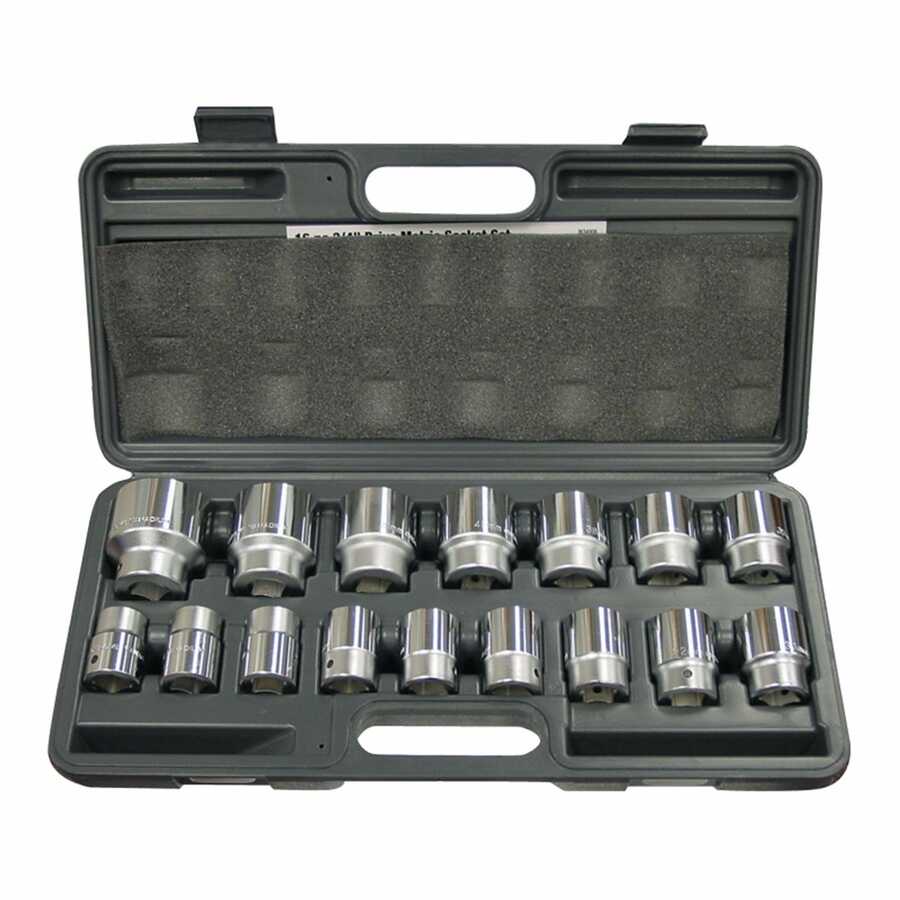 21Piece 3//4 Drive Chrome Socket Set 12Pt SAE Standard