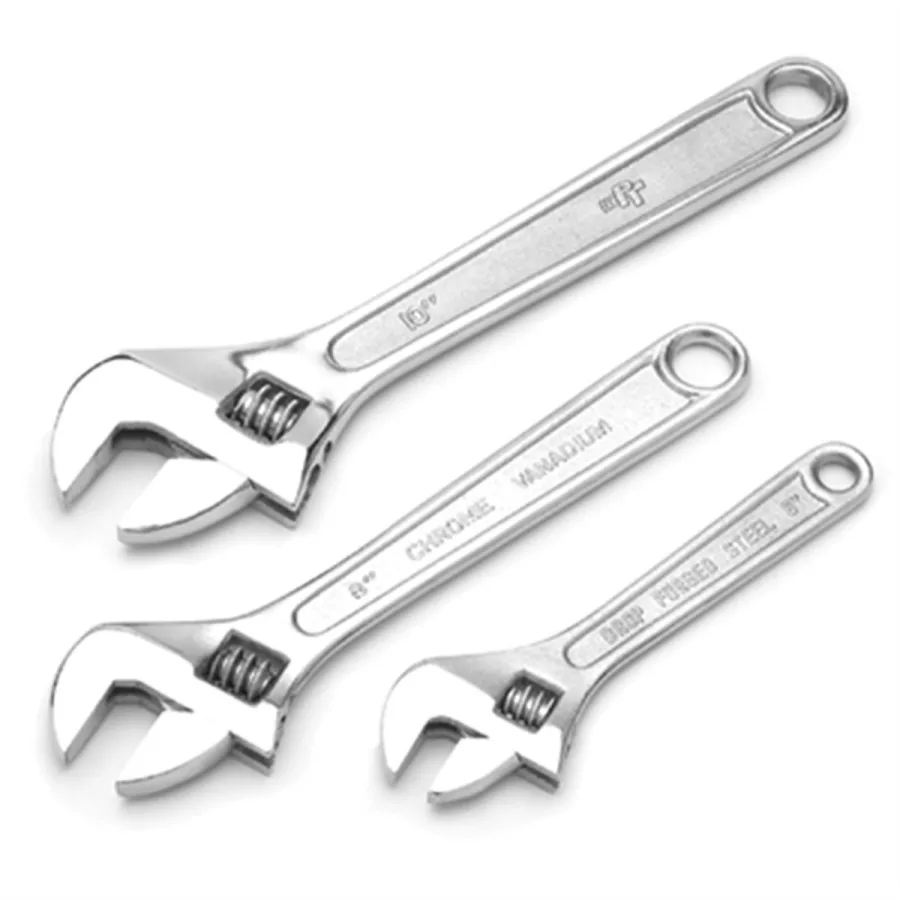 3 Pc Adjustable Wrench Set