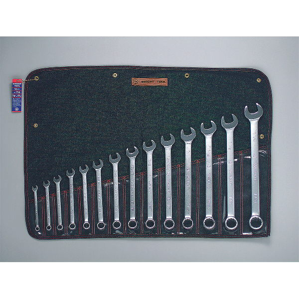 12 Pt Fractional SAE Combination Wrench Set 15 Pc in Roll