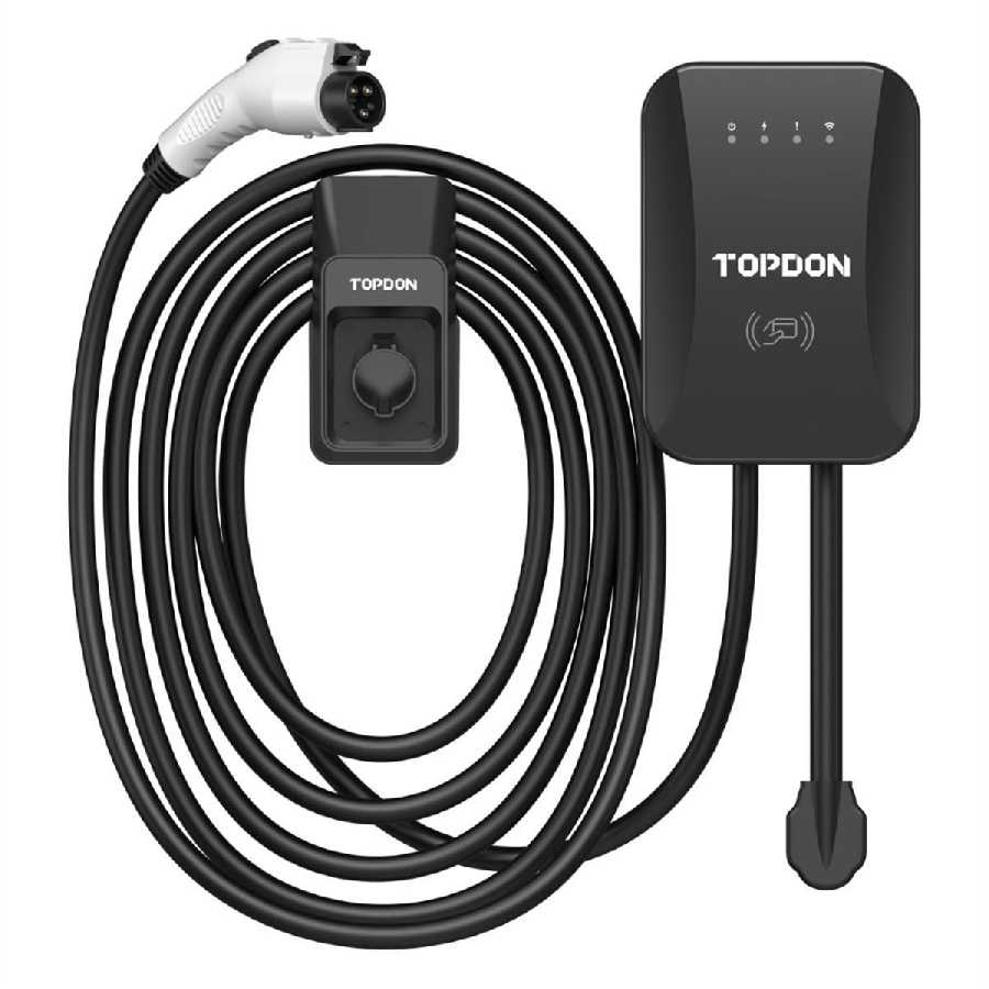PulseQ AC Home EV Charger 25FT - 40A Level 2 EV Charger w/25FT C
