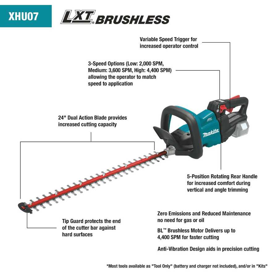 18V LXT Brushless Cordless 24" Hedge Trimmer Kit (5.0Ah)