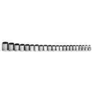 20 pc 3/8" Drive 12-Point Metric Shallow Socket Se...