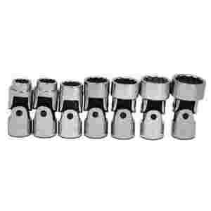 3/8 In Dr 12 Pt Swivel Universal Flex SAE Fractional Socket Set