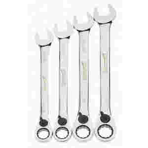 4 pc SAE Reversible Ratcheting Combination Wrench Set