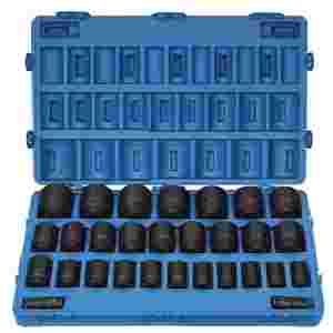 3/4 In Dr Deep Fractional 6 Pt Impact Socket Set -...