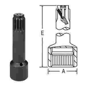 #5 Spline x 8 In Extension w/ Lock Button