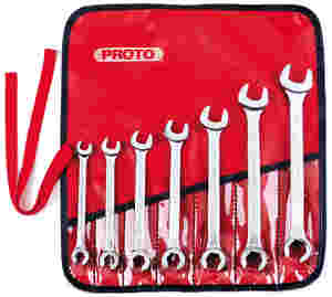 7-Piece 6-Point Flare Nut Combination Wrench Set