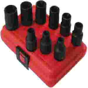 1/2" Drive 9 Piece External Torx Impact Socket Set