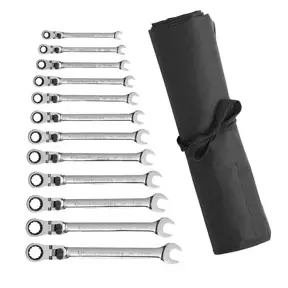 12 Pc. XL Locking Flex Combination Ratcheting Wrench Set Roll ME