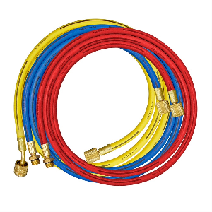 60" R134a Yellow Hose w/ Sut off Valve 1/2" ACME-F...