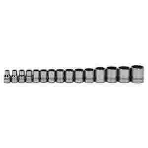 15 pc 1/2" Drive 12-Point SAE Shallow Socket Set o...