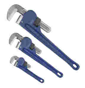 3 pc Heavy Duty Cast Iron Pipe Wrench Set
