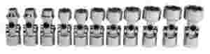 11 pc 3/8" Drive 6-Point Metric Universal Socket S...