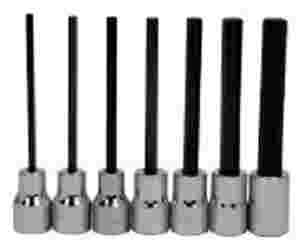 7 pc 3/8" Drive -Point Metric Bit Long Hex Bit Soc...