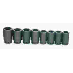 8 pc 3/4" Drive 6-Point SAE Deep Socket Set on Rai...