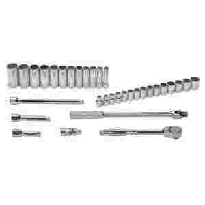 33 pc 1/2" Drive 12-Point Metric Shallow and Deep ...