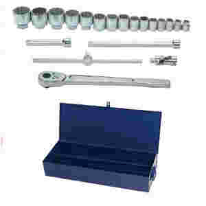 20 pc 3/4" Drive 12-Point Metric Shallow Socket an...