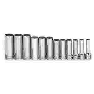 12 pc 3/8" Drive 6-Point Metric Deep Socket on Rai...