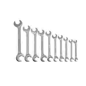 Fractional SAE Chrome Satin Finish Double Open End Wrench Set 10