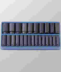 25 Pc 1/2" Drive Metric Deep Impact Socket Set...