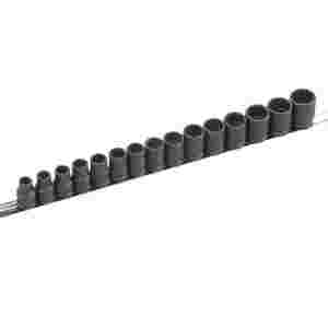 1/2 Inch Drive 12 Pt Metric Impact Socket Set 15 P...