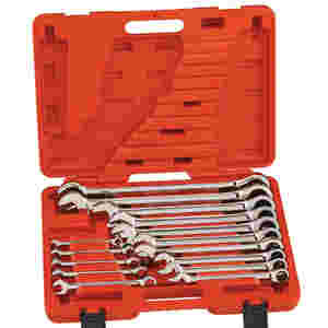 15 Pc SAE Ratcheting Wrench Set - Chrome Vanadium Steel