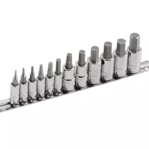 12PC 1/4 & 3/8" Dr. Metric Hex Bit Socket Set...