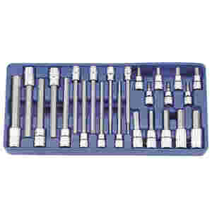 24PC 3/8 & 1/2" Dr. SAE Long Hex Bit Socket Set...