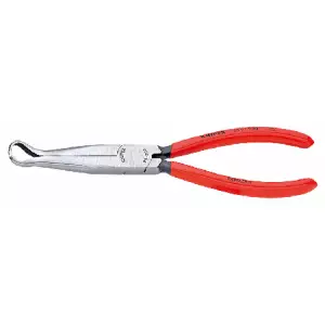 8" Mechanics Pliers, Long-Nose, 45-deg., Polished, Plastic
