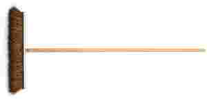 18" Palmyra Push Broom Head with Metal Tip, 60" Hardwood Handle