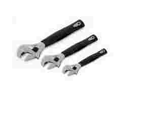 3 pc Ratcheting Adjustable Wrench Comfort Grip Set...