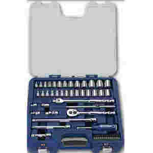 1/4 Inch Drive 6 Pt Fractional SAE and Metric Socket Tool Set 67