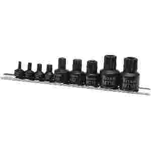 9pc Stubby Triple Square Hex Bit Socket Set