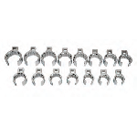 15 Piece 12 Point Crowfoot Wrench on Clip Rail
