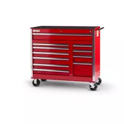 42 X 11 DRAWER MOBILE CABINET, RED