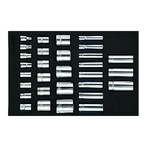 30 pc 1/2" Drive 12-Point SAE Shallow & Deep Socke...